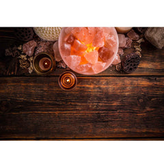 Orku Fire Bowl Himalayan Pink Salt Lamp - Hand Carved Rocks Night Light
