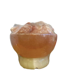 Orku Fire Bowl Himalayan Pink Salt Lamp - Hand Carved Rocks Night Light