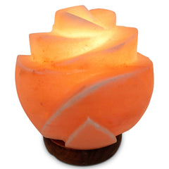 Orku Rose Shaped Himalayan Pink Salt Lamp - Hand Carved Flower Night Light