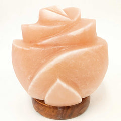 Orku Rose Shaped Himalayan Pink Salt Lamp - Hand Carved Flower Night Light