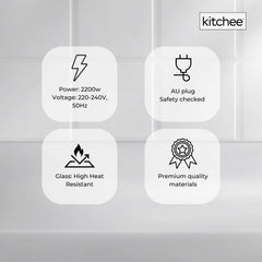 Kitchee 1.7L Glass Electric Kettle LED Light Cordless 360 Water Boiling Jug