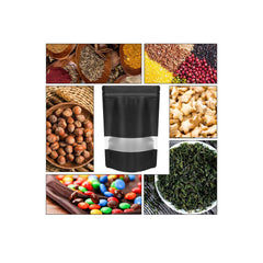 400 Resealable Mylar Stand Up Bags 28.5x19cm - Black Food Packaging Zip Pouch