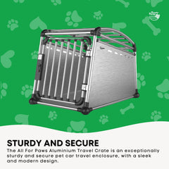 Aluminium Dog Travel Crate 63x68x88cm - Large Pet Car Transport Cage  Kennel Box