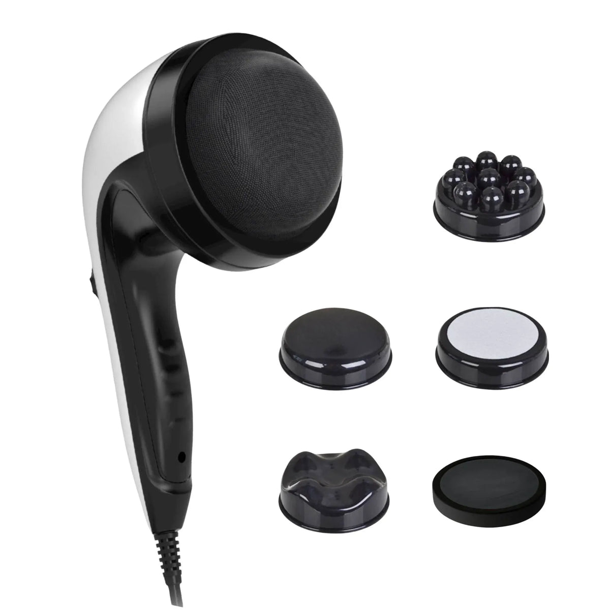 Orku Handheld Body Massager 4 Heads Adjustable Speed 28W Black