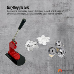 Button Badge Making Set - Maker + Moulds + Badges 25mm 32mm 58mm