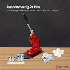 Button Badge Making Set 58mm - Maker + Mould + Badges