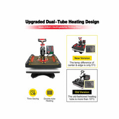 8 in 1 Combo Heat Press - DIY Hobby Craft Logo Transfer HVT Sublimation Printing