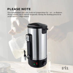 8L Orku Candle Wax Heater With Core Heating Tap - Electric Warmer Melter Pot