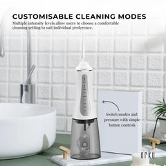 Orku Portable Oral Irrigator Flosser 350ml - Rechargeable Teeth Cleaner