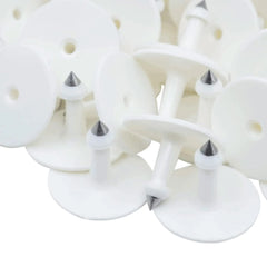 100x Cattle Ear Tags 5x4cm Set - Small White Blank Sheep Pig Livestock Label
