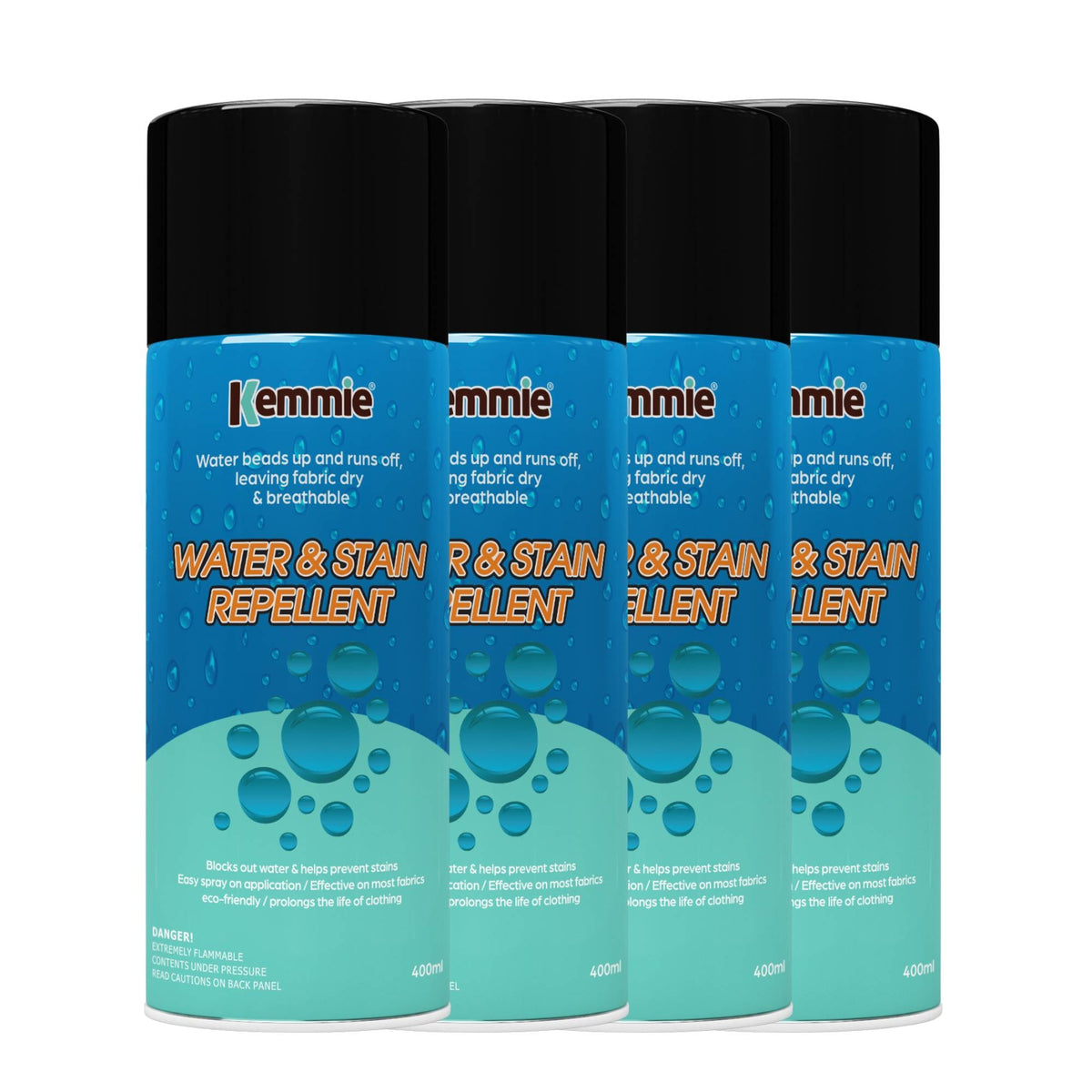 Kemmie 4x212g Water and Stain Repellent Spray for Shoes Suede Leather and Fabric
