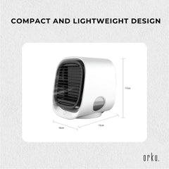 Orku USB Mini Evaporative Air Cooler Fan White - 300 Ml Water Tank