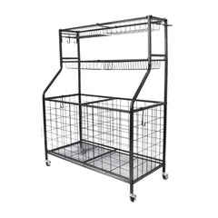 Social Hike Sports Equipment Storage Organiser Trolley on Wheels for Garage