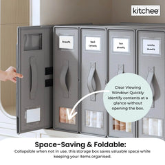 4x Kitchee Foldable Bed Sheet Storage Box - Linen and Closet Organiser Grey