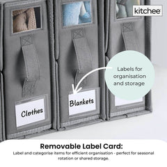 10x Kitchee Foldable Bed Sheet Storage Box - Linen and Closet Organiser Grey