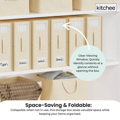 10x Kitchee Foldable Bed Sheet Storage Box - Linen and Closet Organiser Beige