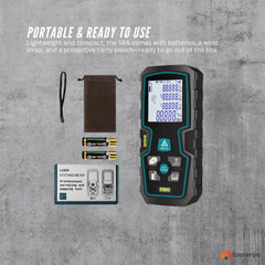 Tooleroo 100m Digital Laser Distance Measurer - LCD Area Volume Meter Tool