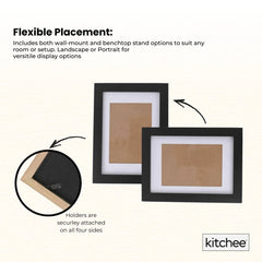 Kitchee 12 Pieces Photo Frame Set - Modern Gallery Wall Pack Matte Black