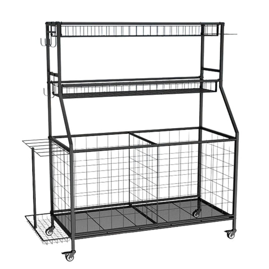 Social Hike Sports Equipment Storage Organiser and Side Rack Garage Trolley