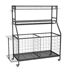 Social Hike Sports Equipment Storage Organiser and Side Rack Garage Trolley