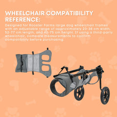 Rooster Farms Replacement Harness for Dog Wheelchair XL - Large Dogs Up to 45Kg