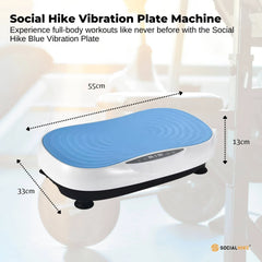 Social Hike 55cm Vibration Plate Machine Full Body Exercise Platform 200W Blue