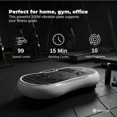 Social Hike 68cm Vibration Plate Machine Full Body Workout Platform White