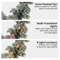 Christabelle 2.7m Christmas Garland Snowy with LED Lights Stamford Spruce Tree Decoration Ornament