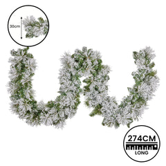 Christabelle 274cm Majestic Snow Prelit Christmas Garland