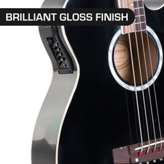 Karrera 43in Acoustic Bass Guitar - Black