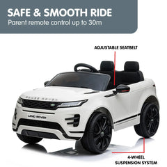 Kahuna Land Rover Licensed Kids Electric Ride On Car Remote Control - White