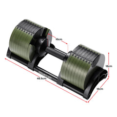 Powertrain Eon Dial-Up 36KG Adjustable Dumbbell - Green