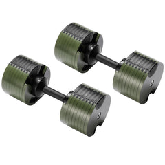 Powertrain Eon Dial-Up 72KG Adjustable Dumbbells Pair - Green