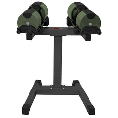 Powertrain Eon Dial-Up 72KG Adjustable Dumbbells Pair with Stand  - Green
