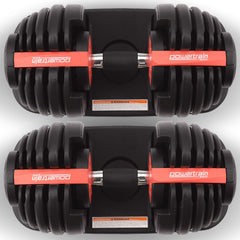 Powertrain 48kg Adjustable Dumbbells 15-in-1 Home Gym Weights – Red