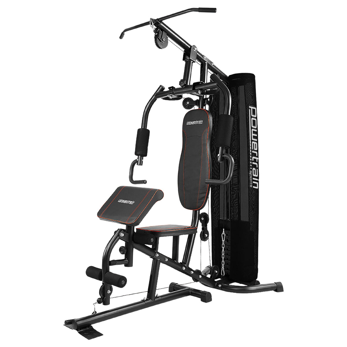 Powertrain Multi Station Home Gym With 68kg Weights Preacher Curl Pad