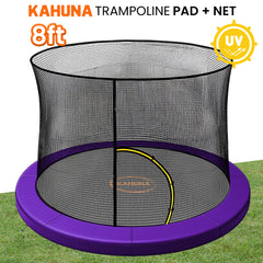 Kahuna 8ft Trampoline Pad and Net - Purple