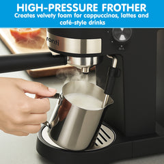 Pronti Breakfast Set with Rose Gold Kettle & Toaster with 1.2L Espresso Machine - White