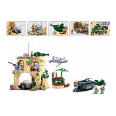 Sluban B1111 Model Kit WWII Battle of Iwo Jima Island Bunker Landing Craft Army Military Base Diorama Blocks DIY Set Toy