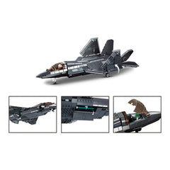 Sluban B1186 Model Kit 1:44 J35 Carrier Fighter Chinese Stealth Jet Plane Modern PLAAF Building Blocks DIY Set Toy