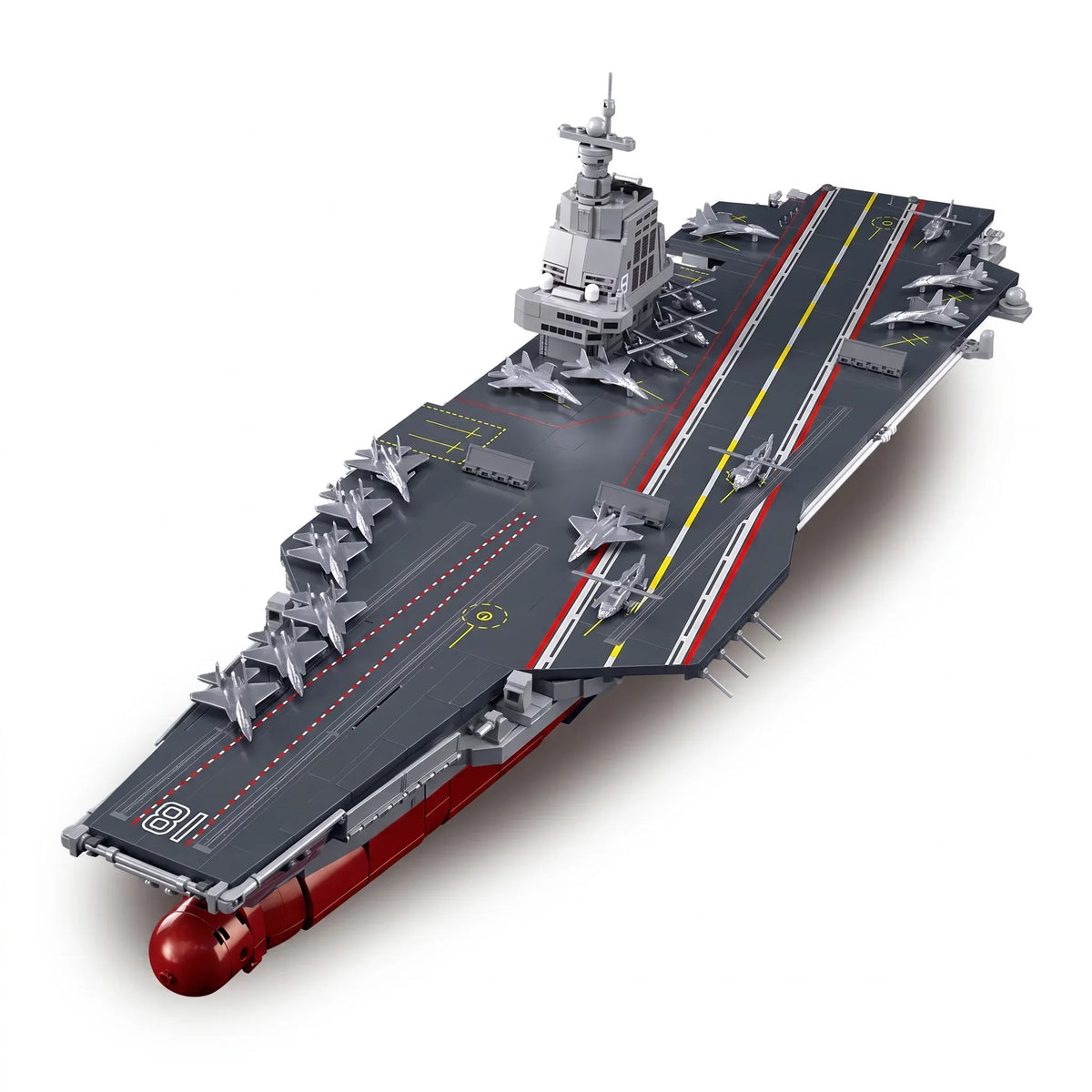 Sluban B1188 Model Kit 1:450 Aircraft Carrier Fujian Type 003 Chinese PLAN Warship Navy Vessel Boat Blocks DIY Set Toy
