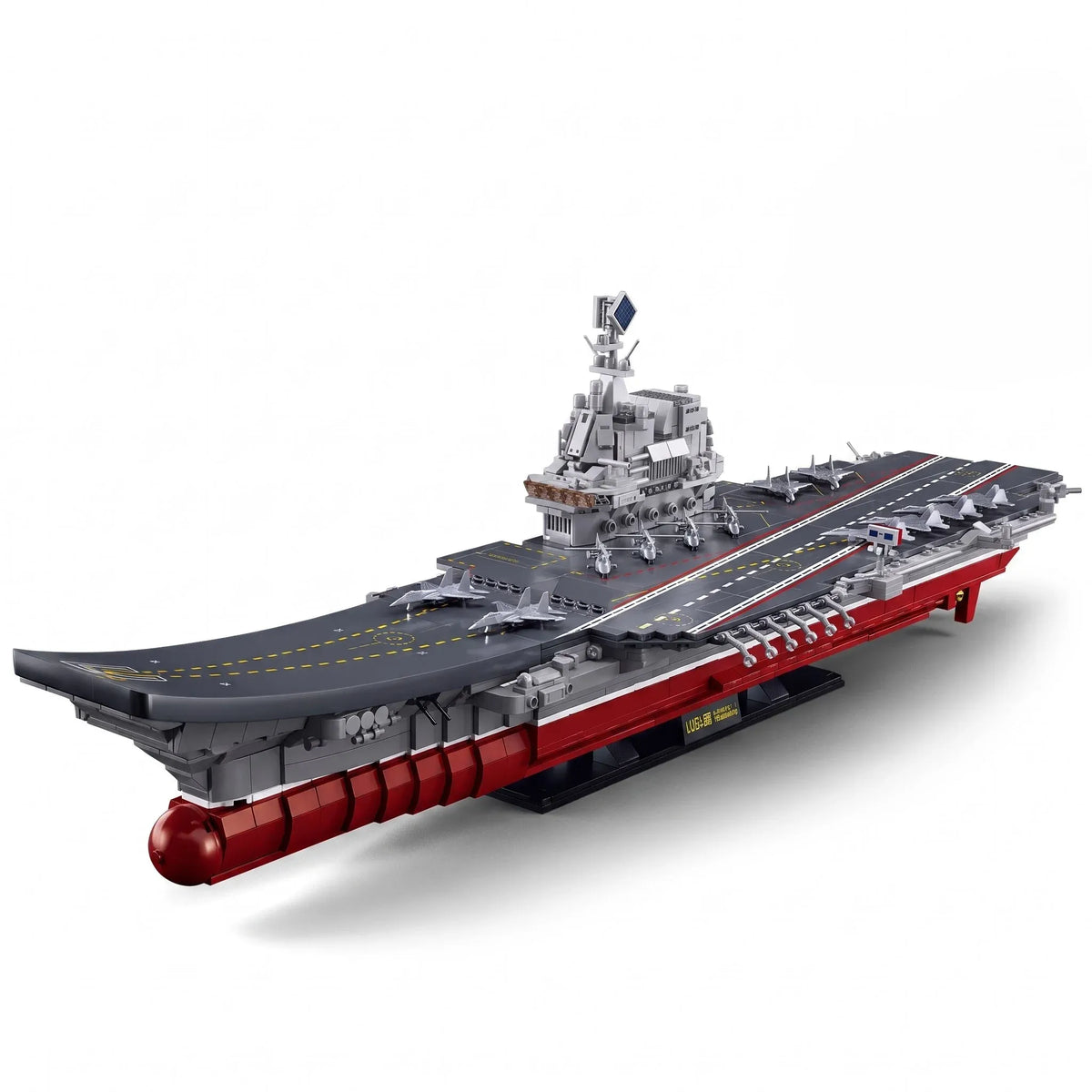 Sluban B1189 Model Kit 1:450 Aircraft Carrier Shandong Type 002 PLAN Warship Navy Vessel Boat Blocks DIY Set Toy