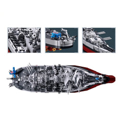 Sluban B1291 Model Kit 1:350 USS Missouri BB63 Mighty Mo Battleship Warship WWII Navy Vessel Boat Blocks DIY Set Toy