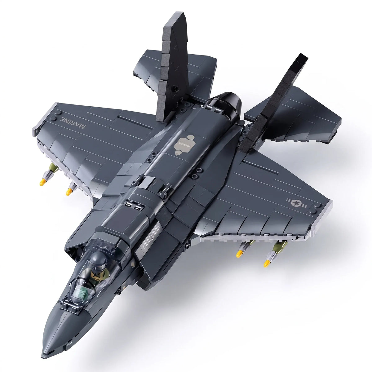 Sluban B1361 Model Kit 1:44 F35 Lightning Stealth Fighter Jet Plane Modern USAF Air Force Building Blocks DIY Set Toy