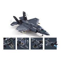 Sluban B1361 Model Kit 1:44 F35 Lightning Stealth Fighter Jet Plane Modern USAF Air Force Building Blocks DIY Set Toy