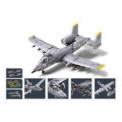 Sluban B1362 Model Kit 1:44 A10 Warthog Thunderbolt Attack Jet Fighter Plane USAF Military Building Blocks DIY Set Toy