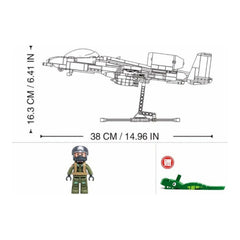 Sluban B1362 Model Kit 1:44 A10 Warthog Thunderbolt Attack Jet Fighter Plane USAF Military Building Blocks DIY Set Toy