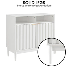Sarantino Eleni 2-Door Sideboard Buffet Hallway Cabinet Storage Console Cupboard in White