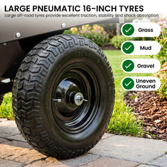 Kartrite 816kg Heavy-Duty Steel Dump Cart with Quick-Release Dumping Handle