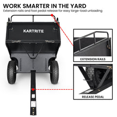 Kartrite 430kg Heavy Duty Steel Dump Cart with Foot Pedal Dumping System
